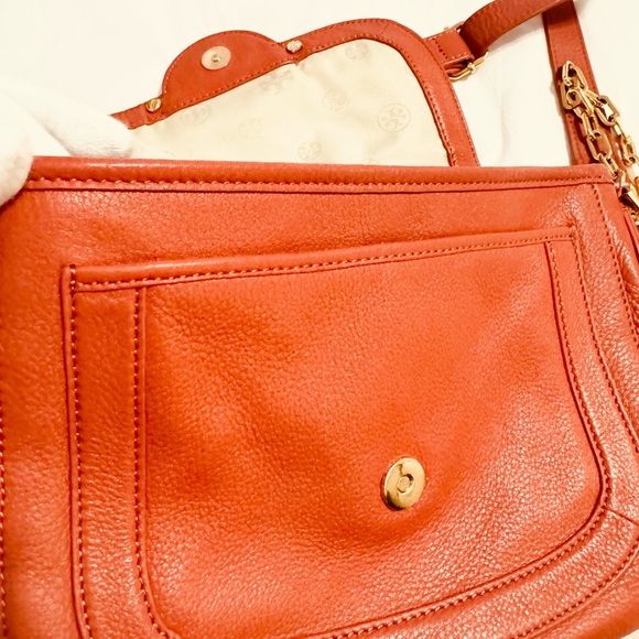 💯 Authentic Tory Burch Amanda Crossbody Handbag Orange - Picture 8 of 9
